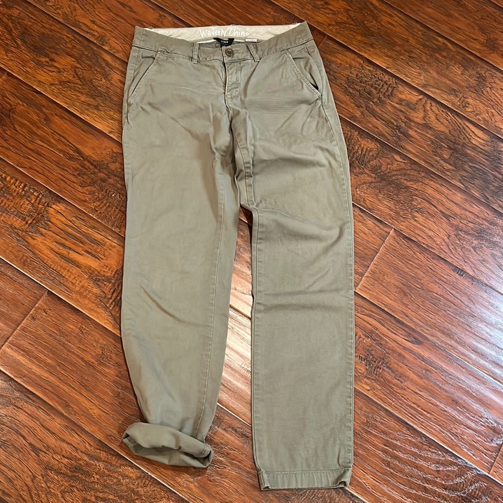 J. Crew Olive Chino Pants, Size 2